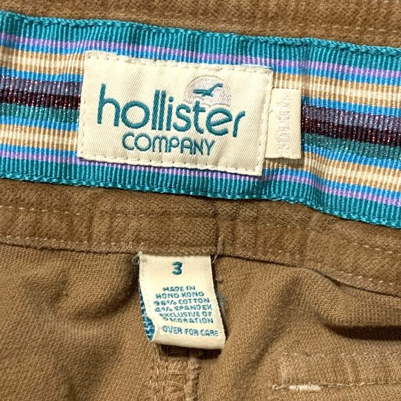 Hollister Y2K early-2000s Flare Corduroy Pants Women Size 3 Brown Low-rise - Picture 8 of 9